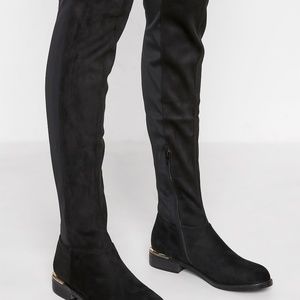 Long Tall Sally Black Over The Knee Stretch Boots
